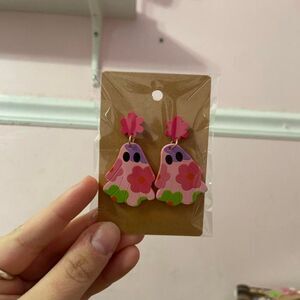 Ghost with Flowers Earrings
